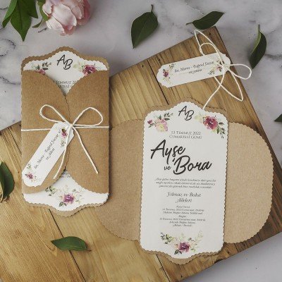 Düğün & Nişan Davetiye Düğün - Nişan Davetiyesi Eko Polen 22332